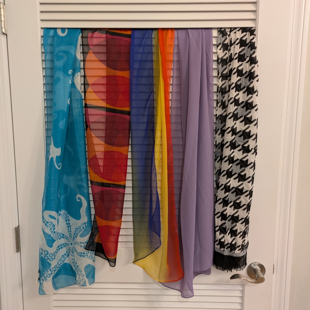 Elegant Multicolor Women's Scarves Set Of 5